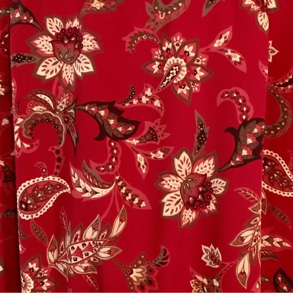 Vintage Alfred Dunner Red Floral Blouse - Picture 6 of 8